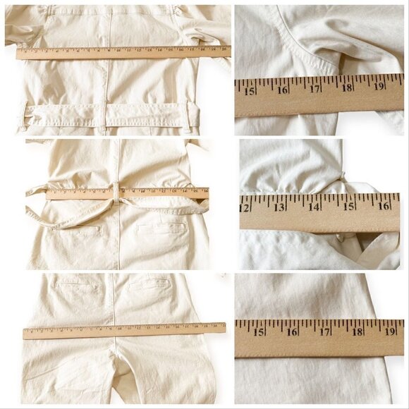 New with tag, J.Crew Puff-sleeve chino jumpsuit, Ivory, Size 2 - Picture 15 of 16